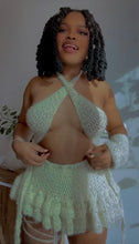 Load image into Gallery viewer, The Lily Crochet Set – Convertible Beaded Top &amp; Ruffle Skirt (Custom Fit)