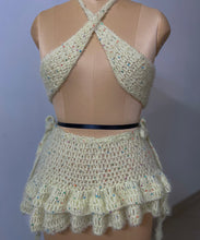 Load image into Gallery viewer, The Lily Crochet Set – Convertible Beaded Top &amp; Ruffle Skirt (Custom Fit)
